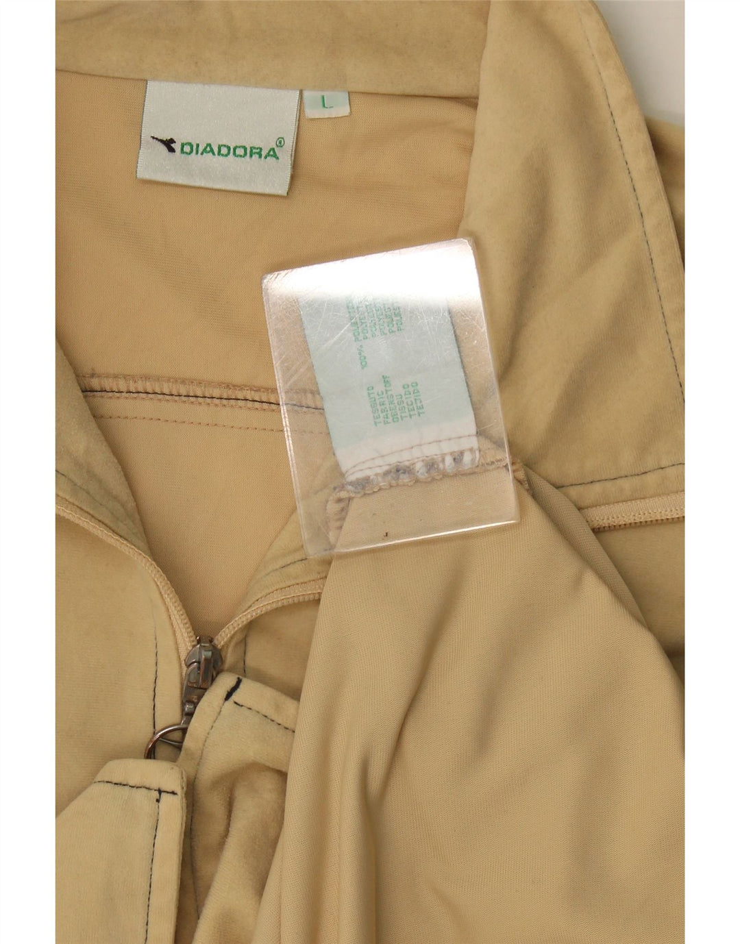 Kurtka męska dresowa Diadora, duża, beżowa, poliester