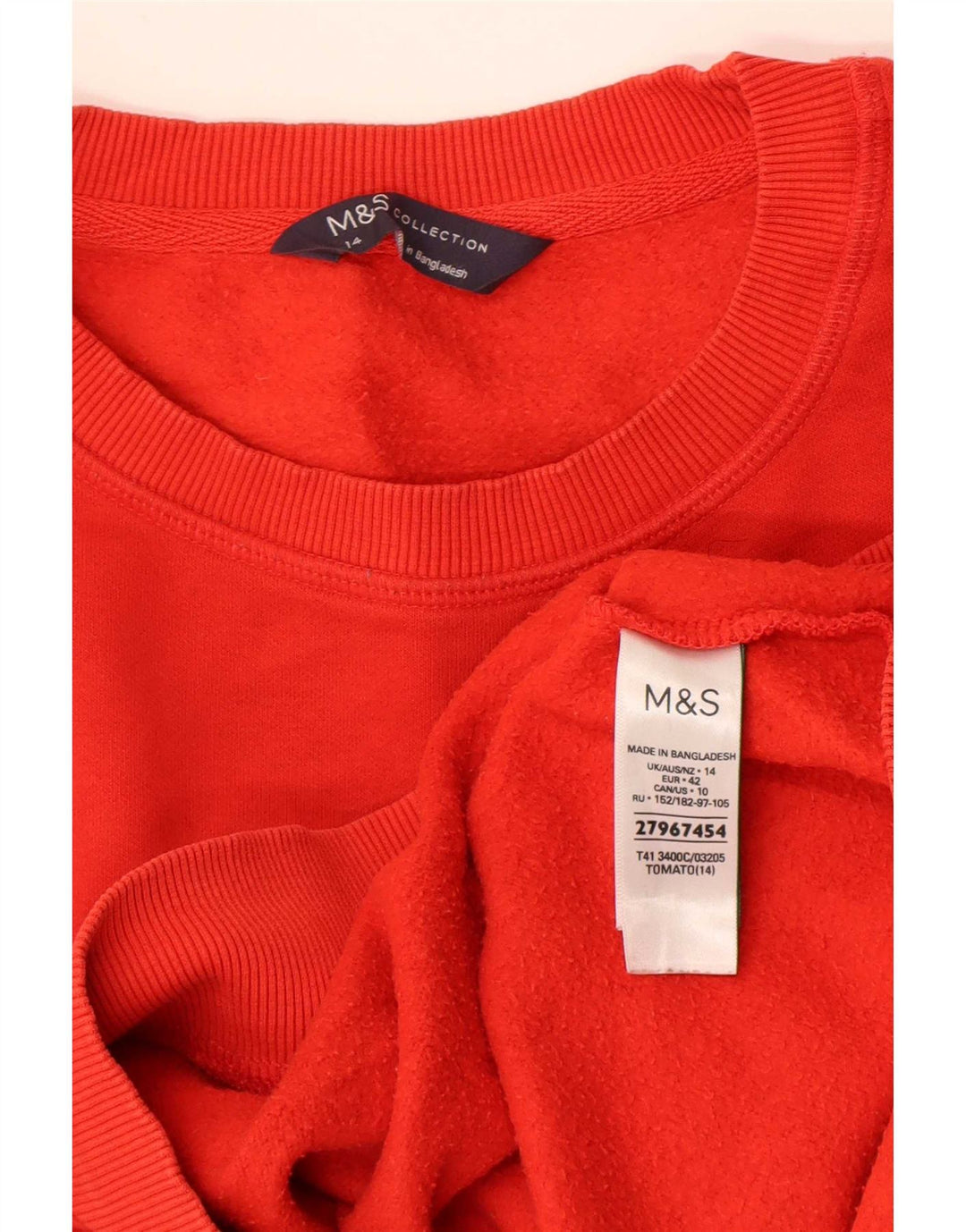 Marks & Spencer Damska bluza oversize z grafiką UK 14, duża czerwona