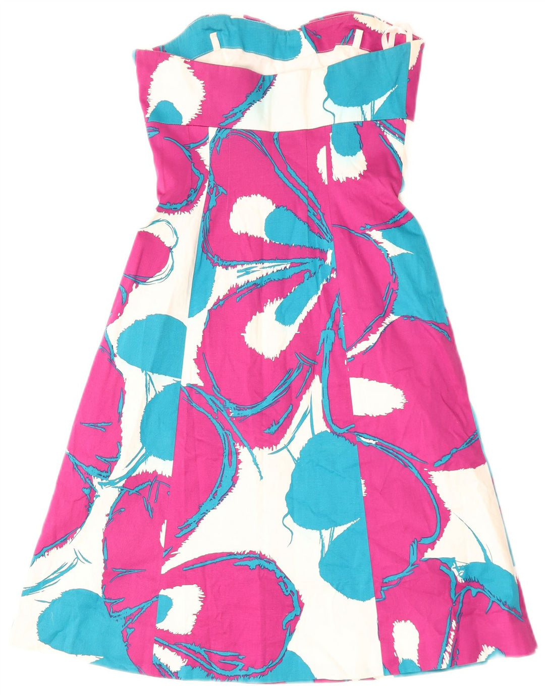 Damska sukienka bez ramiączek Coast UK 8, mała, różowa, bawełniana w kwiaty