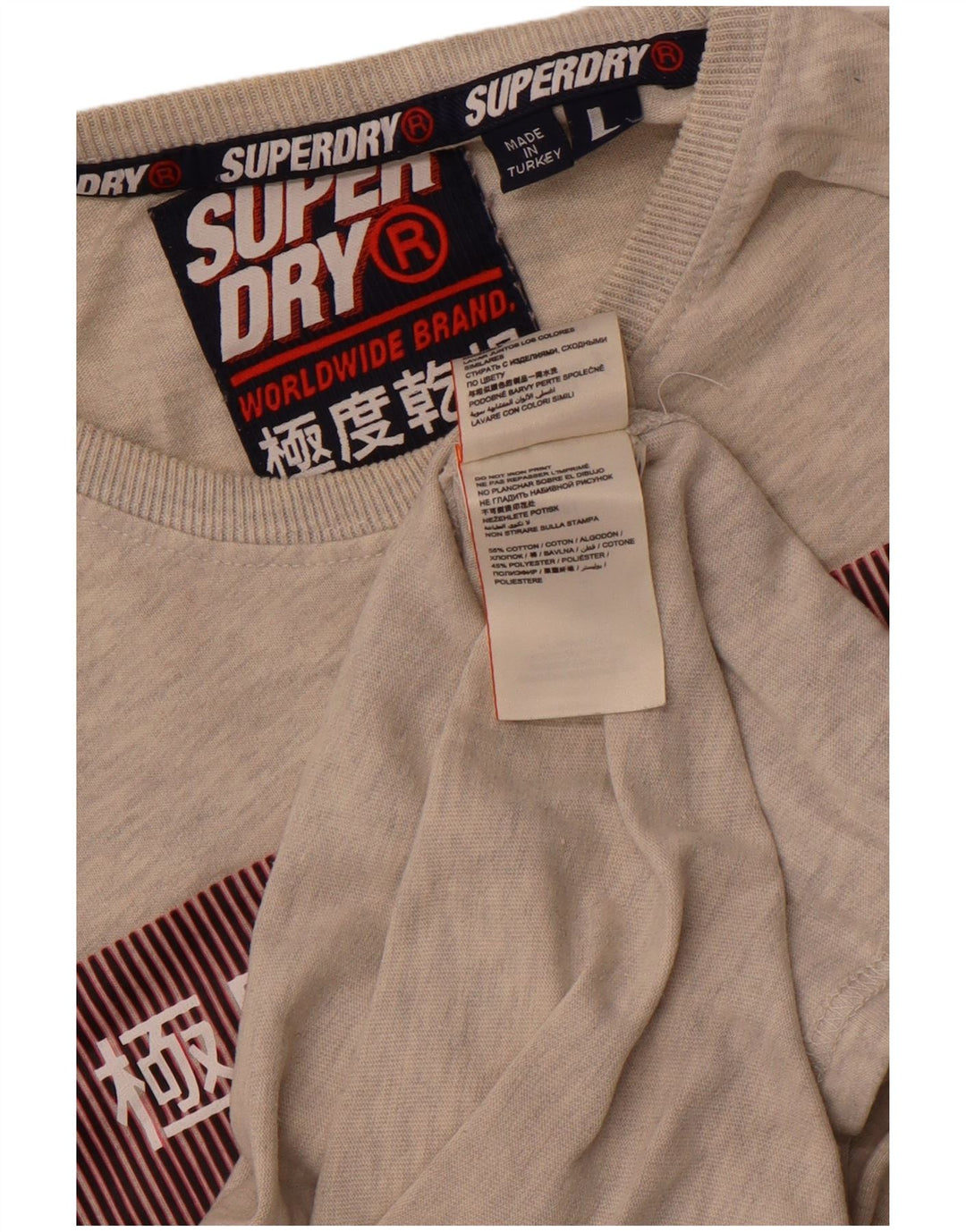 Męski T-shirt z grafiką Superdry z limitowanej edycji, duży, szary, bawełniany