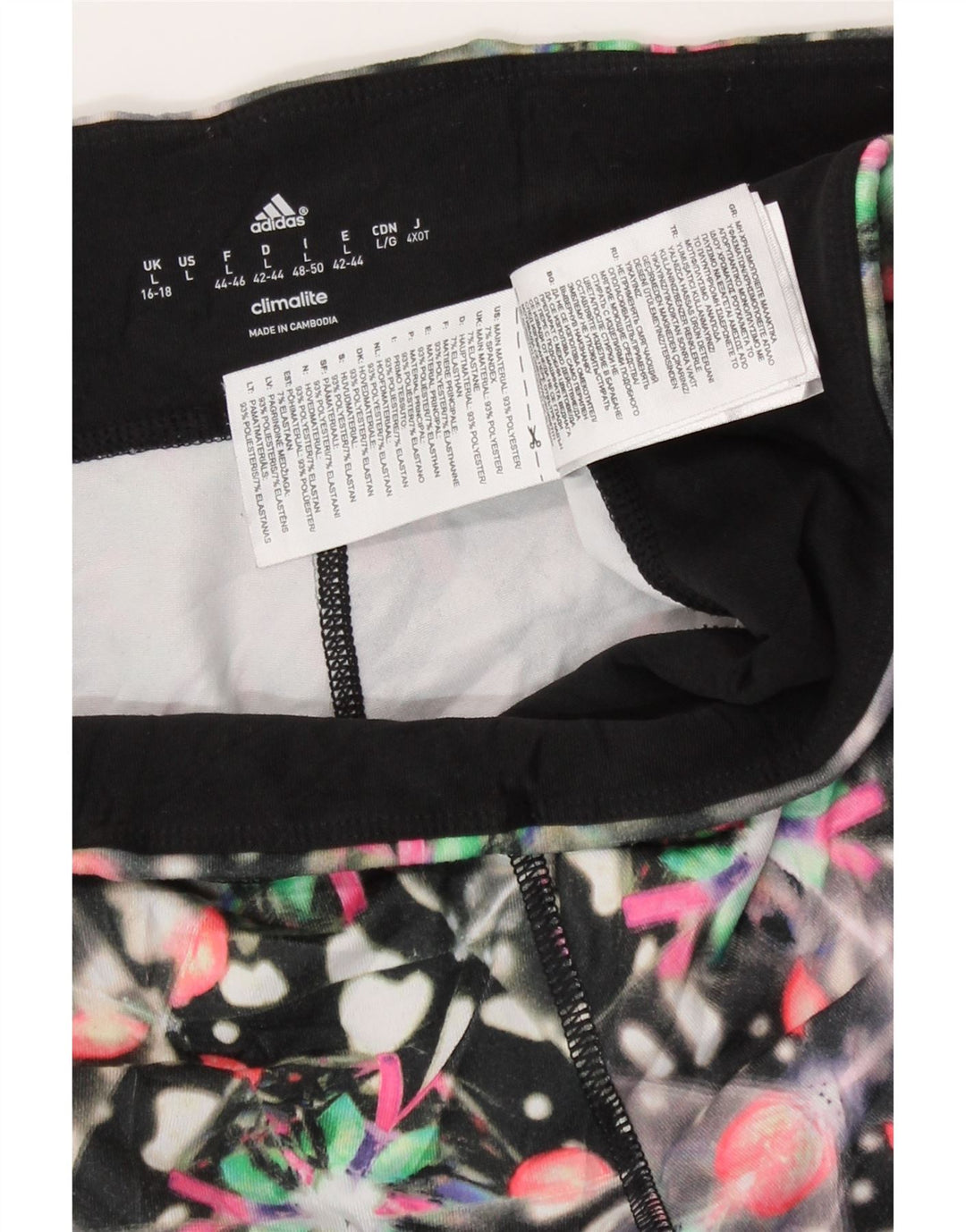 Damskie legginsy Adidas Climalite UK 16/18, duży, czarny, geometryczny poliester
