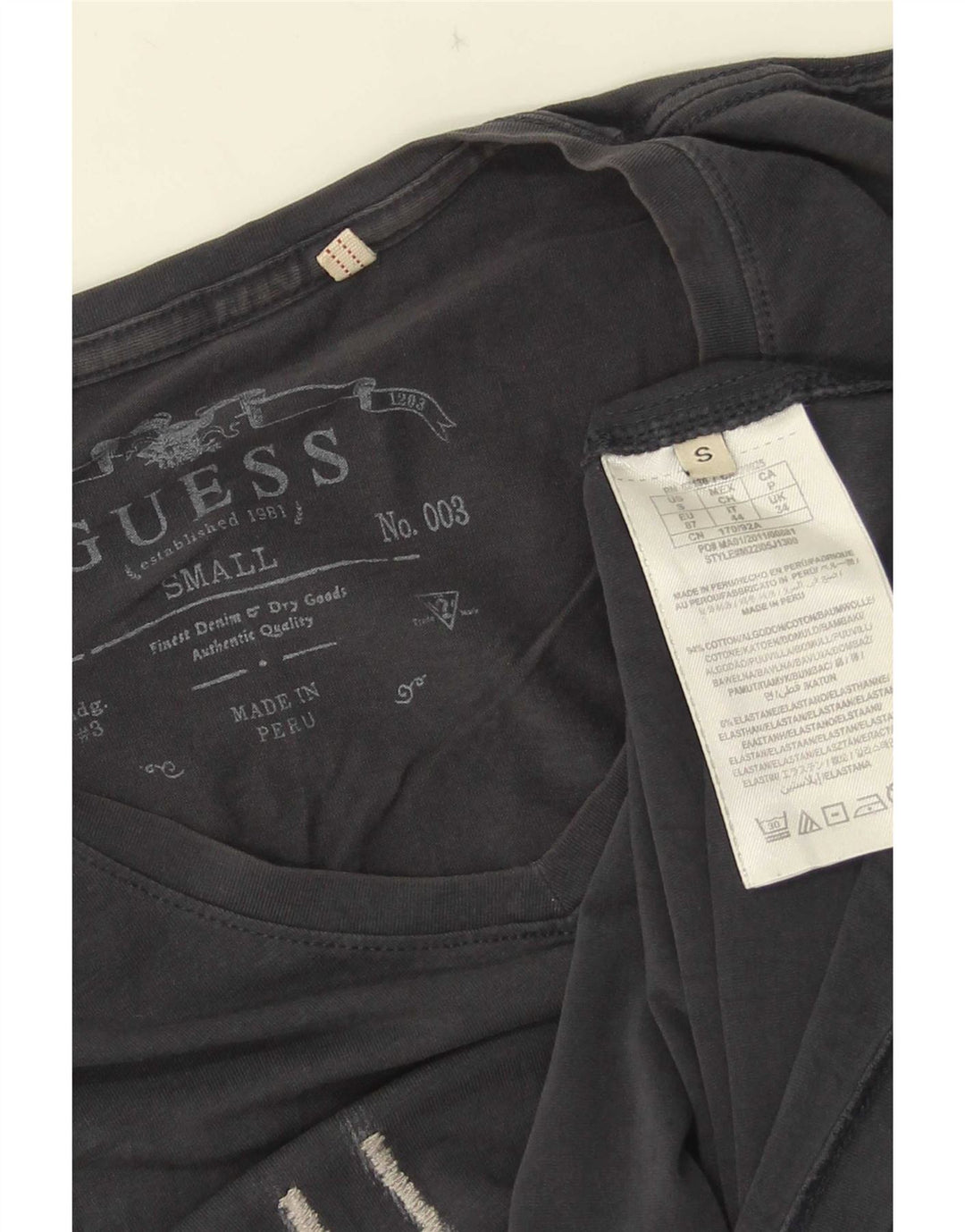 Męski T-shirt Guess z grafiką, mały, szary, bawełniany