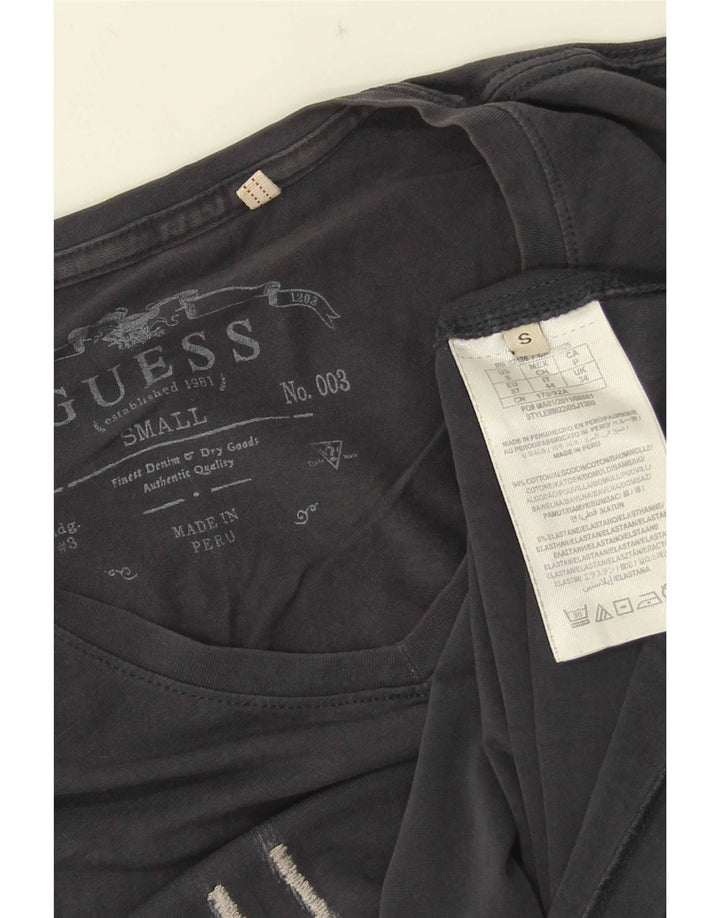Męski T-shirt Guess z grafiką, mały, szary, bawełniany