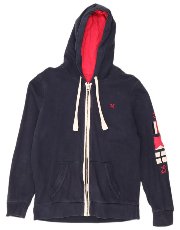 Crew Clothing Damski sweter z kapturem i zamkiem błyskawicznym, UK 14, średni granatowy
