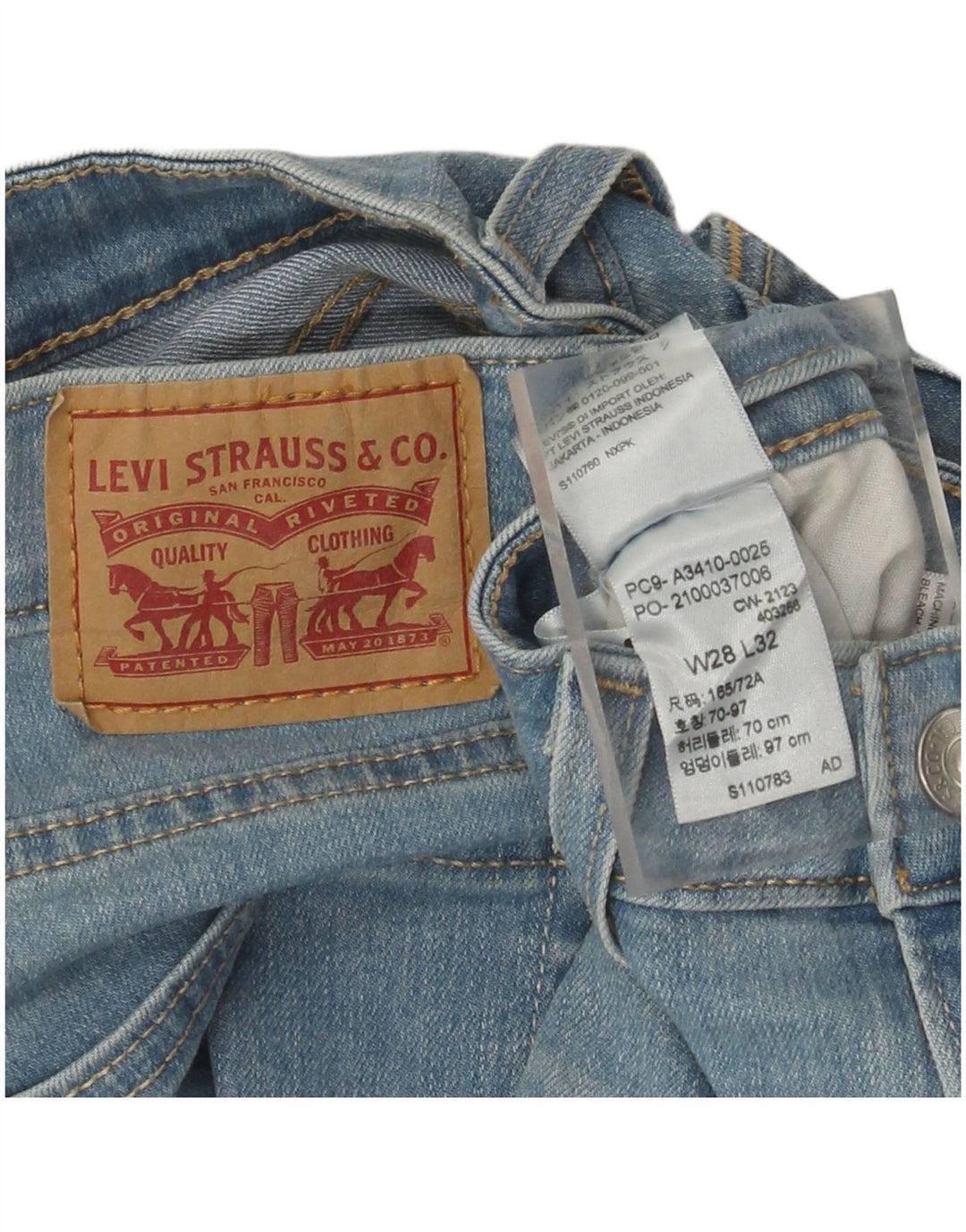Damskie jeansy LEVI'S 724 Flared W28 L32 Niebieskie bawełniane