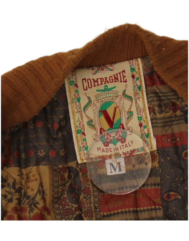 COMPAGNIE Męska zamszowa kurtka bomber o luźnym kroju UK 38 Średni brąz Fair Isle