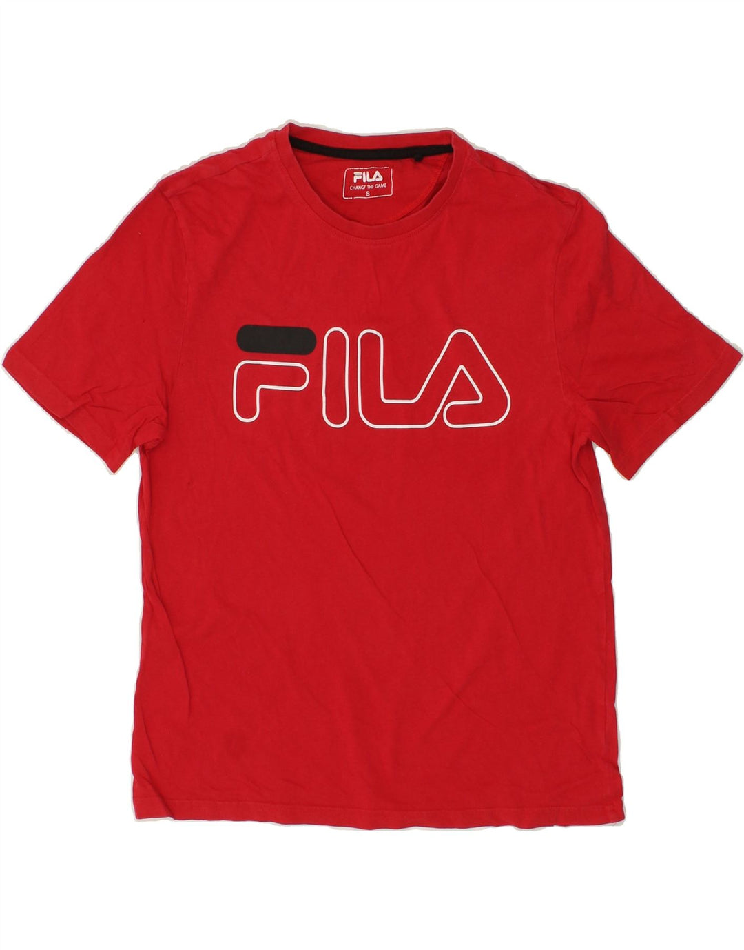 FILA Mens Graphic T-Shirt Top Small Red Cotton Vintage Fila and Second-Hand Fila from Messina Hembry 