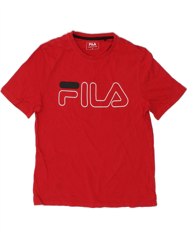 FILA Mens Graphic T-Shirt Top Small Red Cotton Vintage Fila and Second-Hand Fila from Messina Hembry 