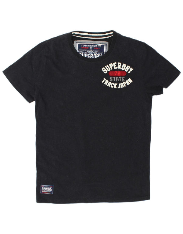 Męski T-shirt z grafiką Superdry, góra XL, czarna, bawełniana