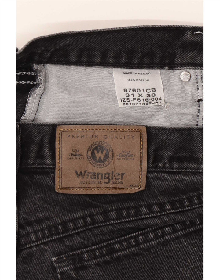Męskie proste dżinsy Wrangler W31 L30 Szara bawełna
