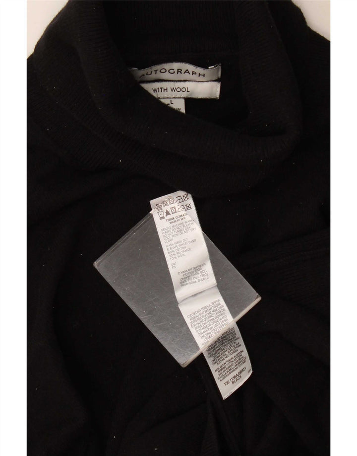 Marks & Spencer Damski sweter z golfem i autografem, UK 16, duży, czarny