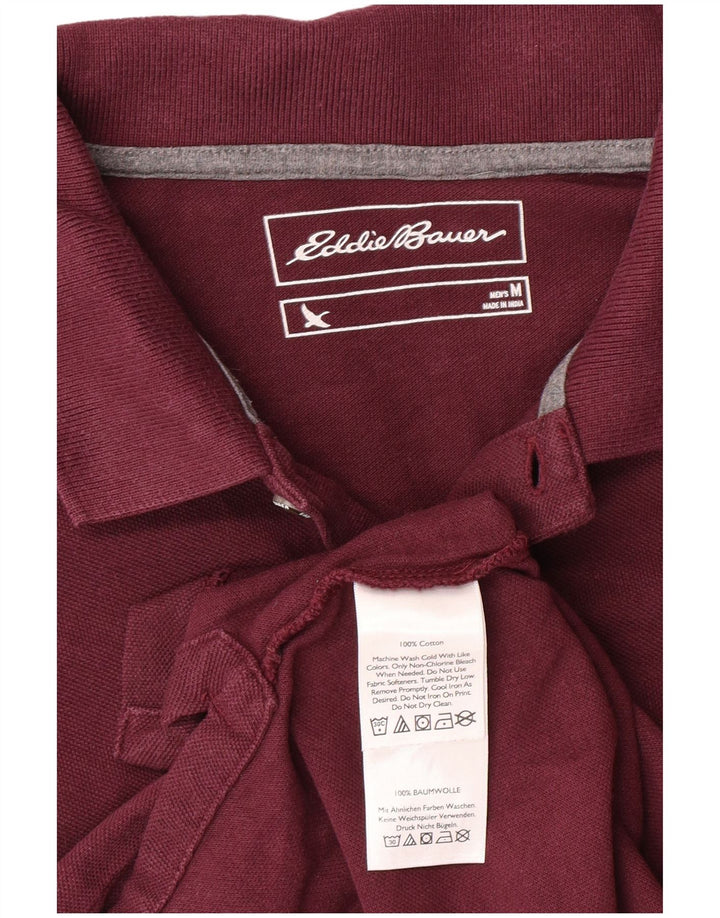 Męska koszulka polo Eddie Bauer, średnia bordowa bawełna