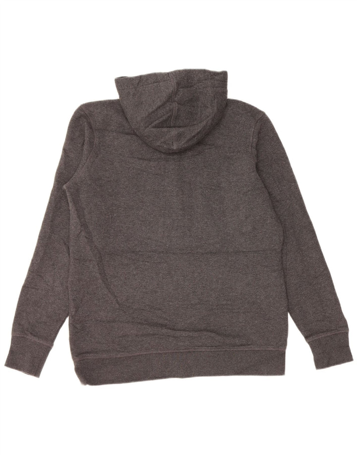 Damski sweter z kapturem i dekoltem w serek EDDIE BAUER UK 14, średnioszary, bawełniany