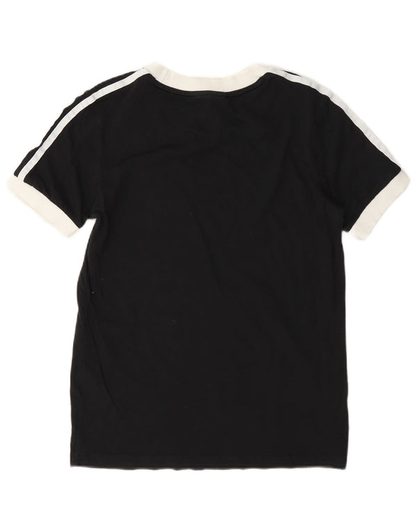 Damska koszulka oversize Adidas Top UK 6 XS Czarna bawełna z blokami kolorów