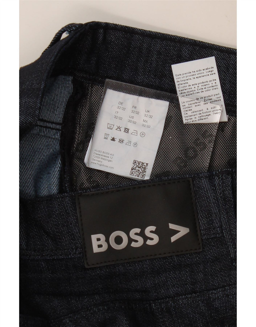 HUGO BOSS Męskie proste dżinsy W32 L32 Granatowa bawełna