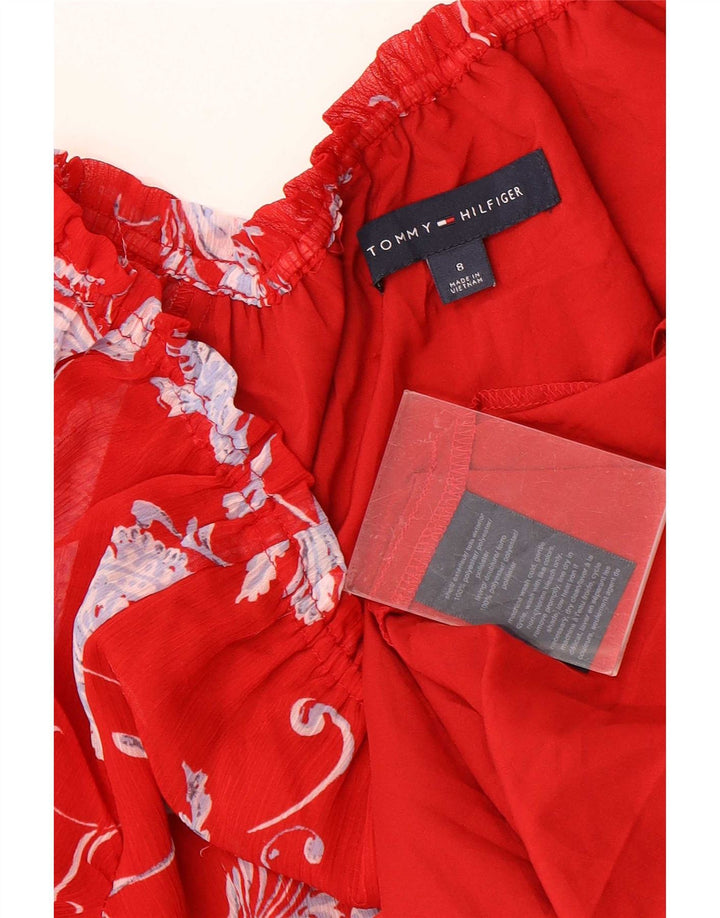 Damska asymetryczna sukienka Tommy Hilfiger US 8 w kolorze średnio czerwonym w kwiaty