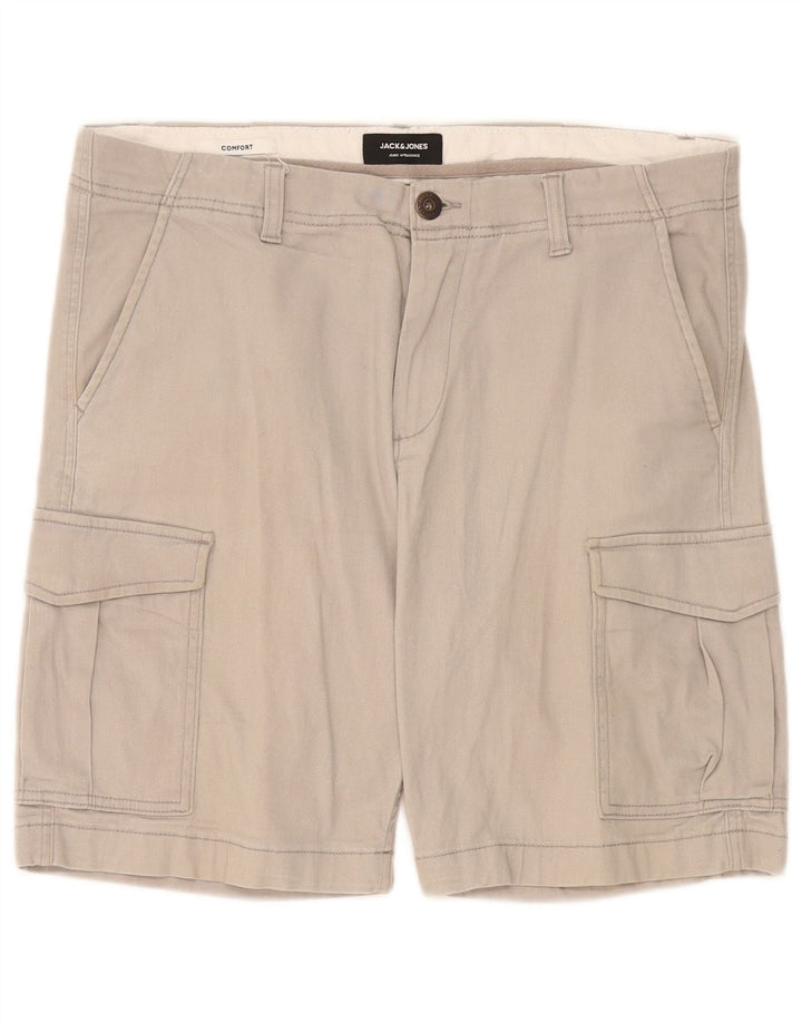 Męskie spodenki cargo Jack & Jones W36, duże, szare, bawełniane
