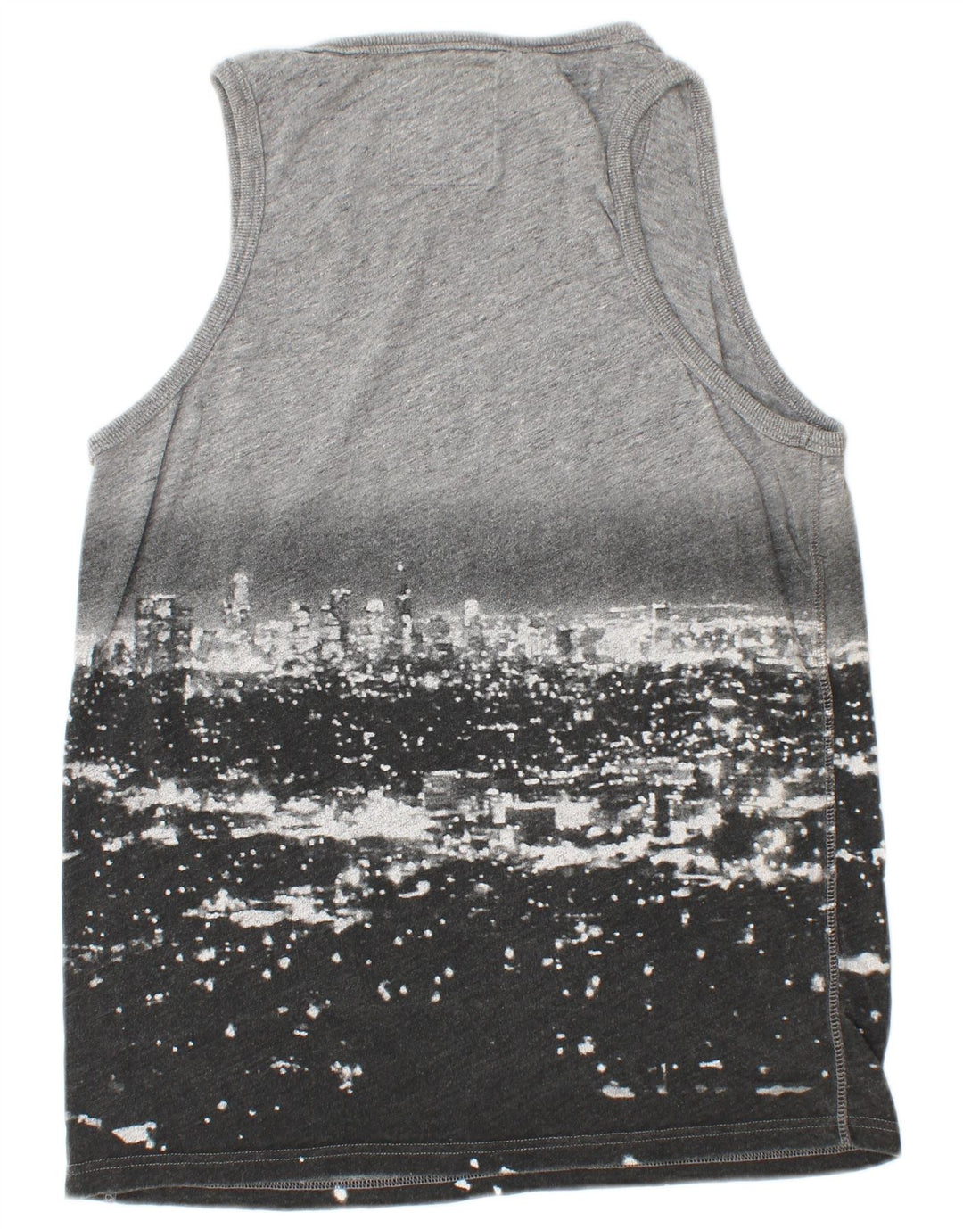 SUPERDRY Męski top z kamizelką z grafiką, duży, szary, z blokami kolorów