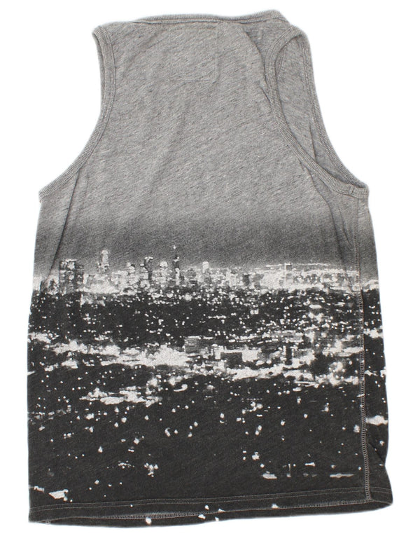 SUPERDRY Mens Graphic Vest Top Large Grey Colourblock