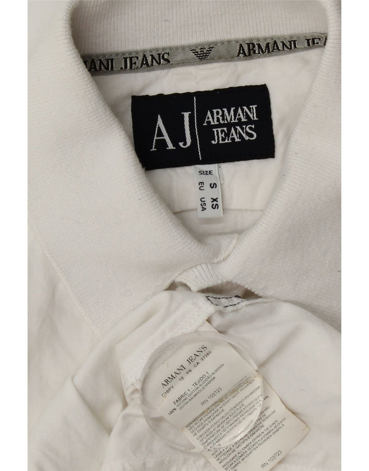 Męska koszula z krótkim rękawem Armani Jeans, mała, biała, bawełniana