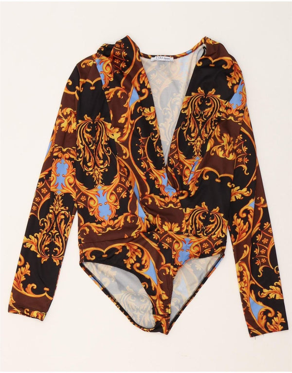 Body damskie Zara Trafaluc z długim rękawem UK 10, małe, wielokolorowe paisley