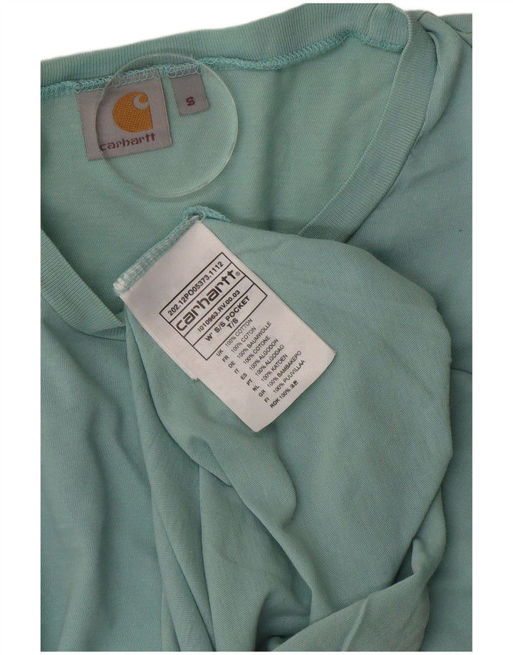 T-shirt męski Carhartt, mały, turkusowy, bawełniany