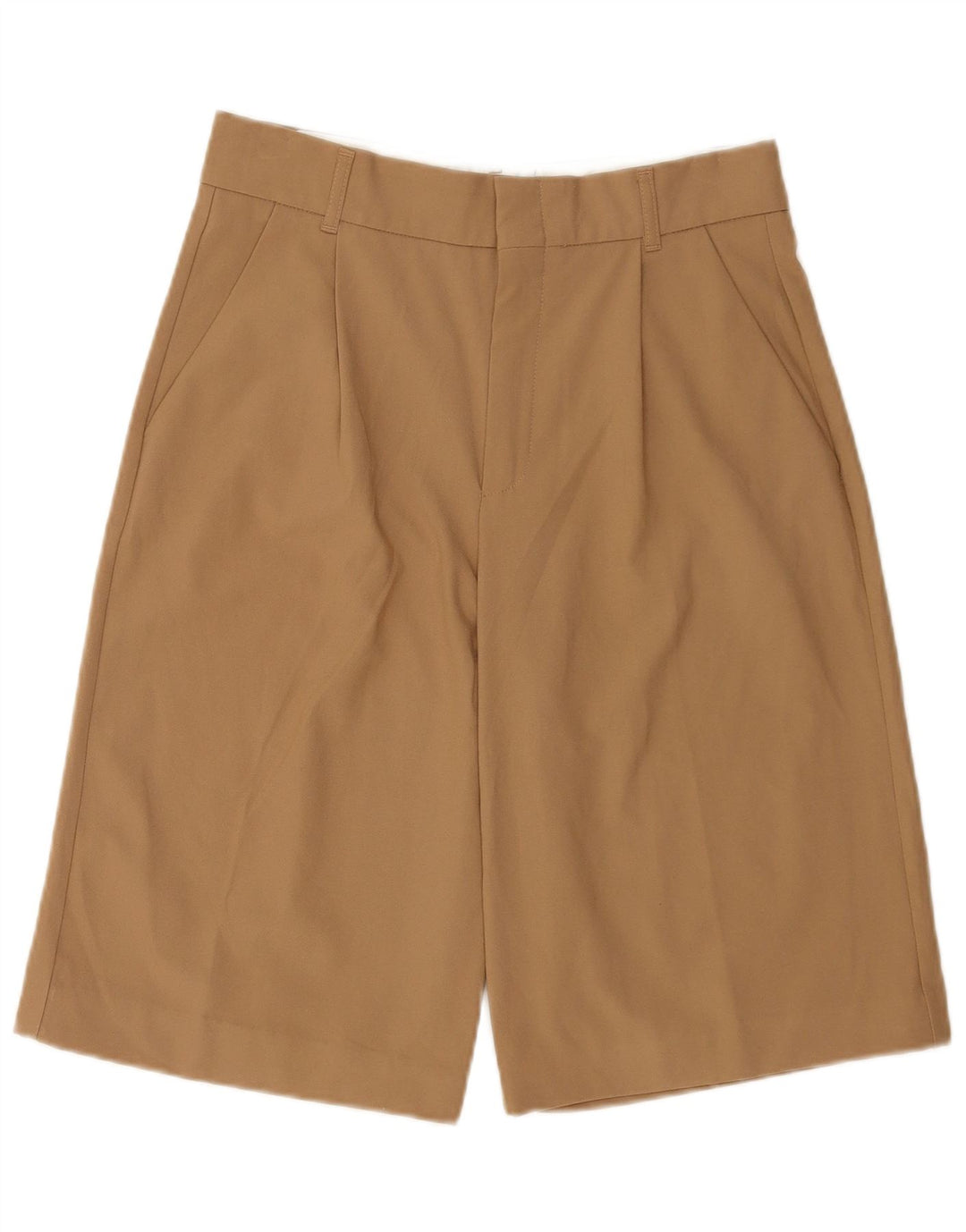 Damskie spodenki chino z wysokim stanem, średnie W28, brązowy poliester Zara