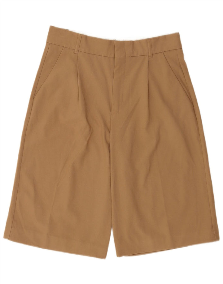 Damskie spodenki chino z wysokim stanem, średnie W28, brązowy poliester Zara
