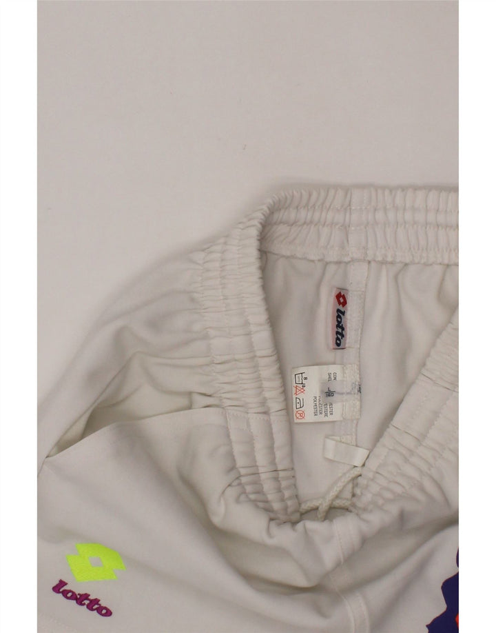 Spodenki sportowe dziewczęce LOTTO z grafiką, duże, 9-10 lat, białe, poliestrowe