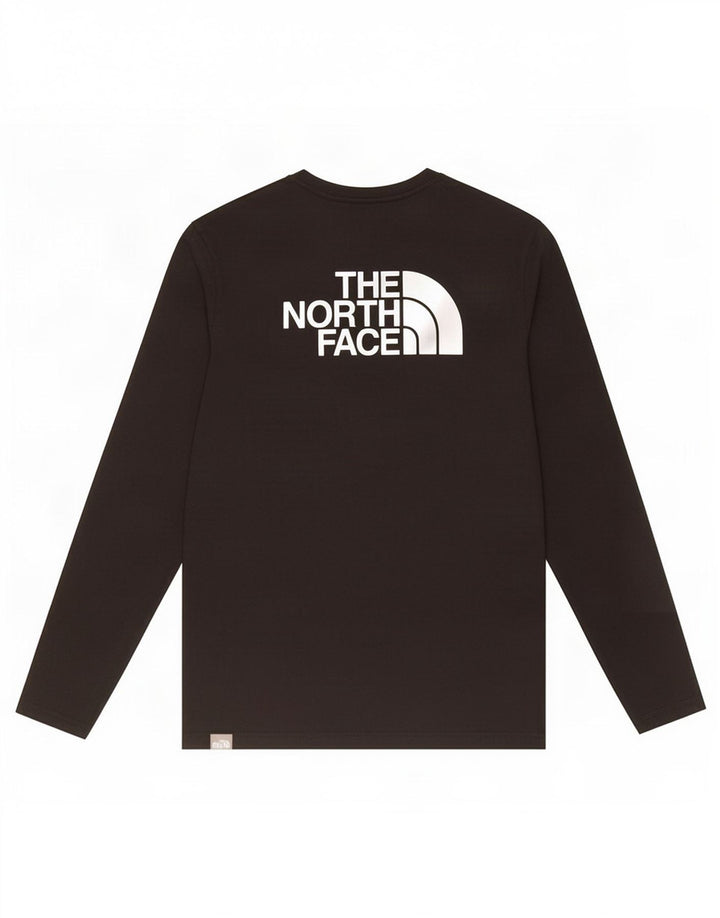 Męski top graficzny The North Face z długim rękawem, mały, czarny, bawełniany