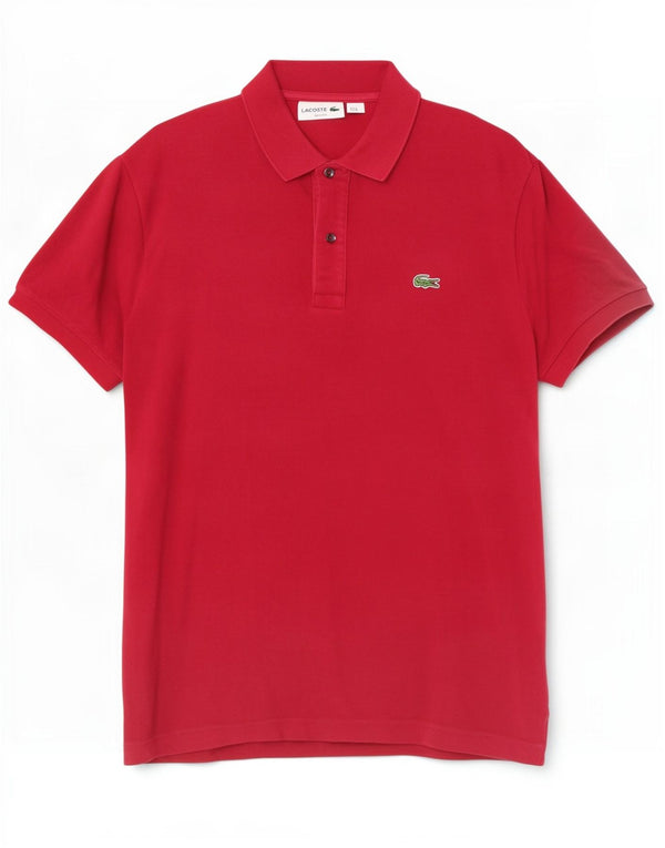 Lacoste Mens Slim Fit Polo Shirt Size 4 Medium Red Cotton