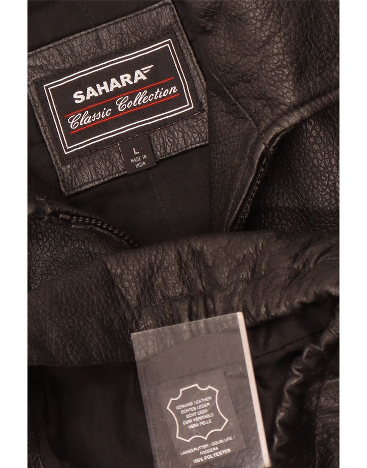 Vintage męska skórzana kurtka UK 40 duża czarna skóra