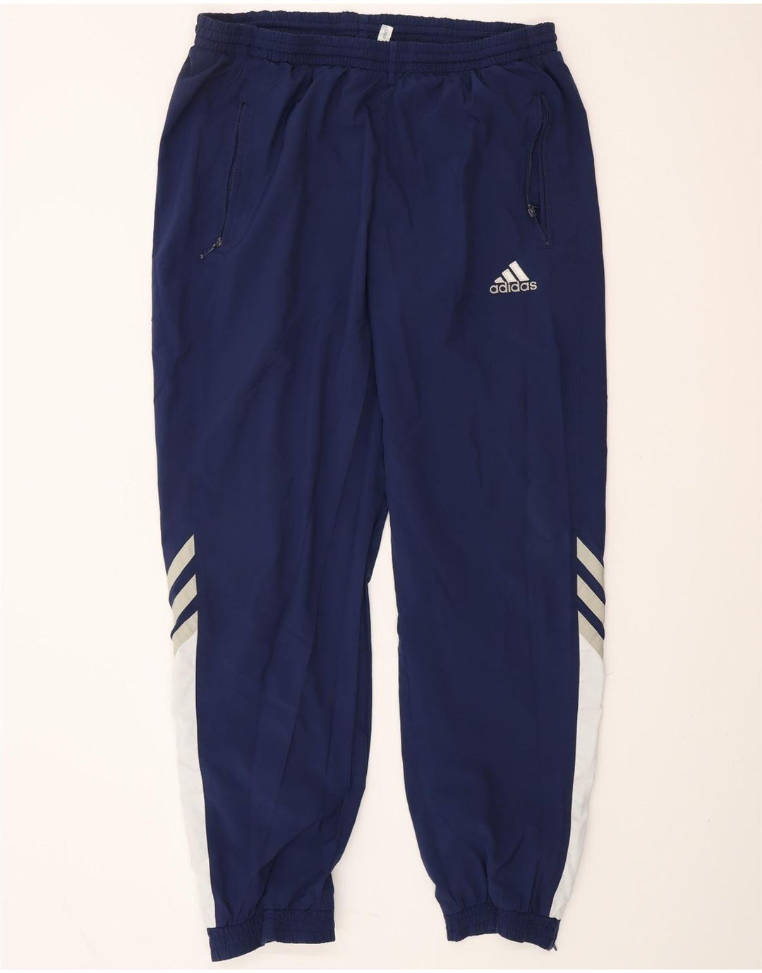 Męskie spodnie dresowe ADIDAS Joggers UK 44/46 Duży granatowy poliester