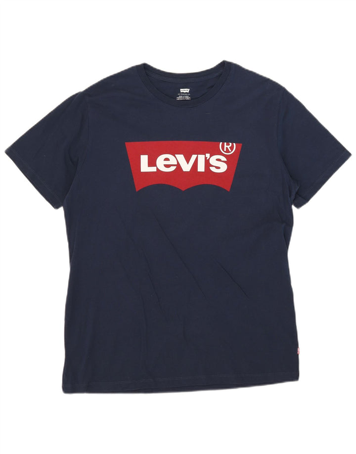 Męski T-shirt z grafiką Levi's, duży, granatowy