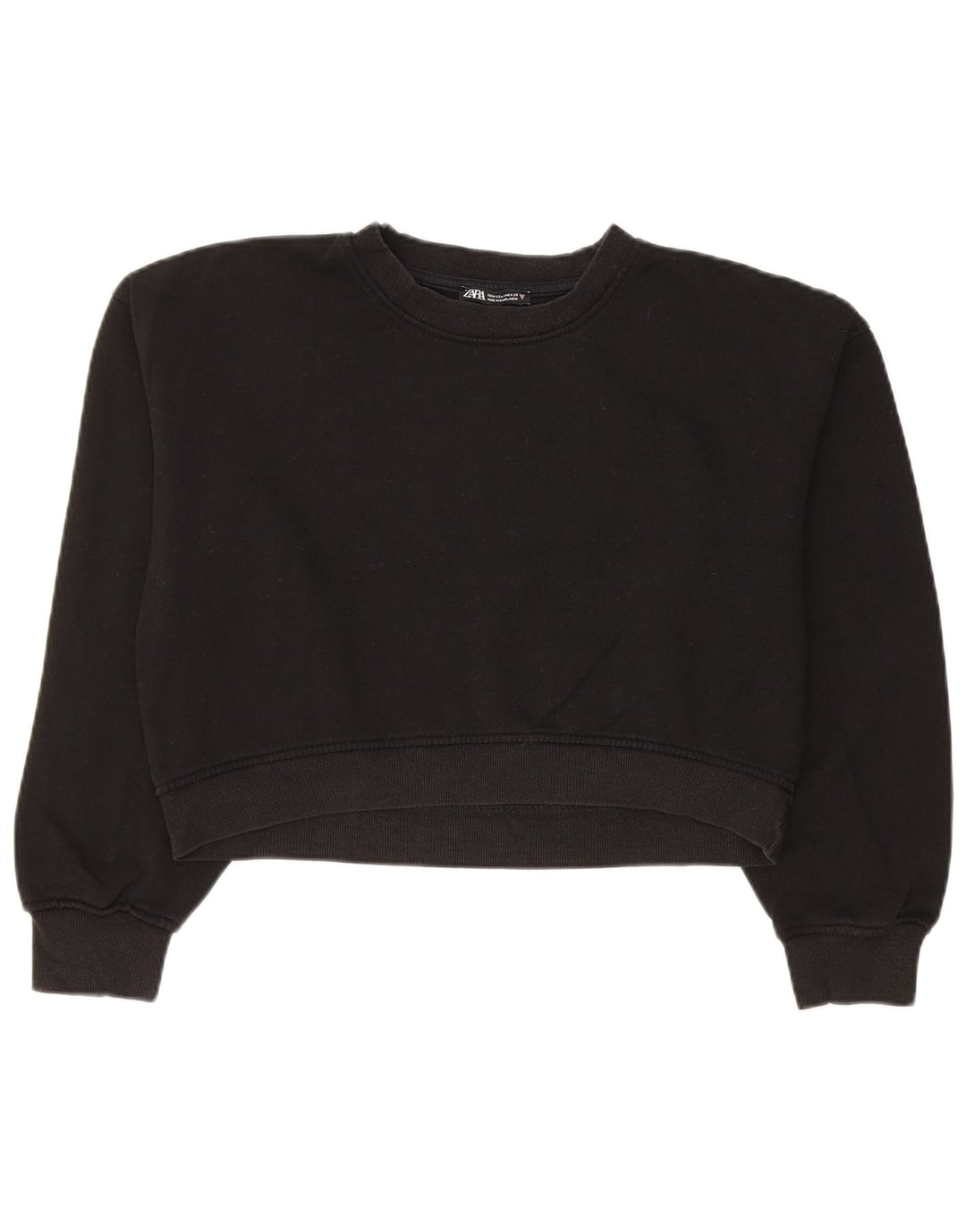 Damska bluza Zara Crop Jumper UK 14, średnia czarna bawełna