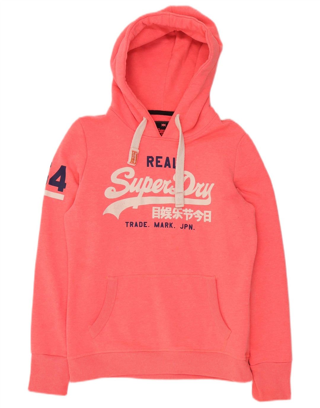 Damski sweter z kapturem i grafiką SUPERDRY UK 16, duży, różowy, bawełniany