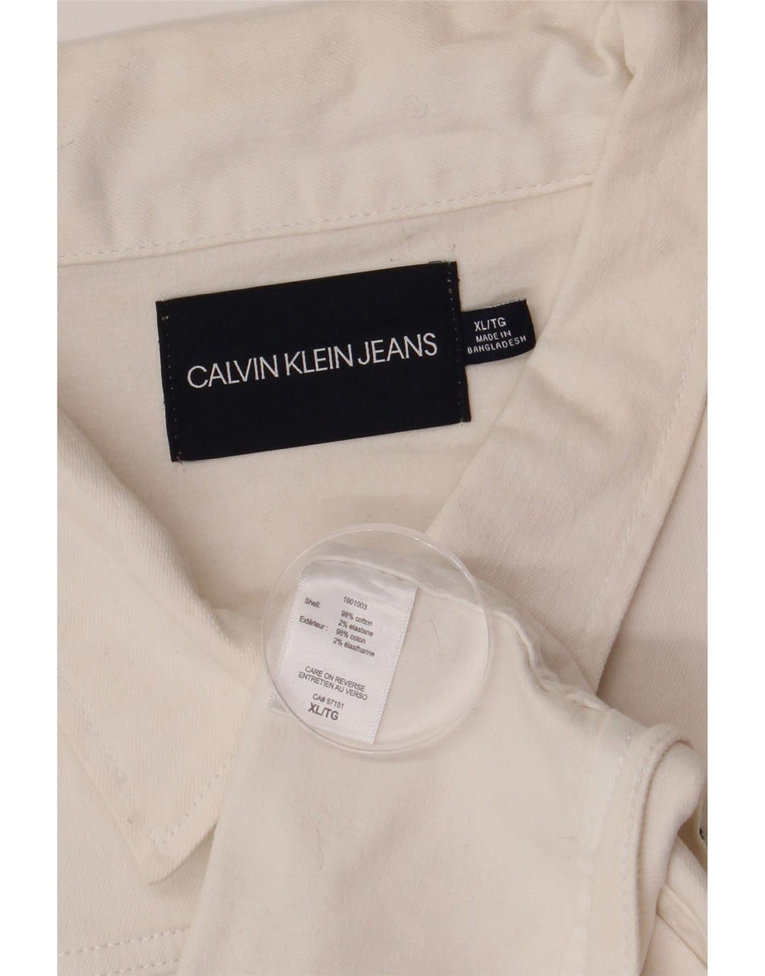 Damska kurtka dżinsowa Calvin Klein Jeans UK 18 XL, biała bawełna