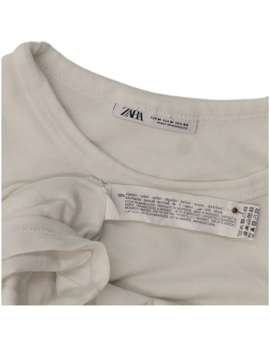 Męska koszulka T-shirt ZARA, średnia, biała bawełna