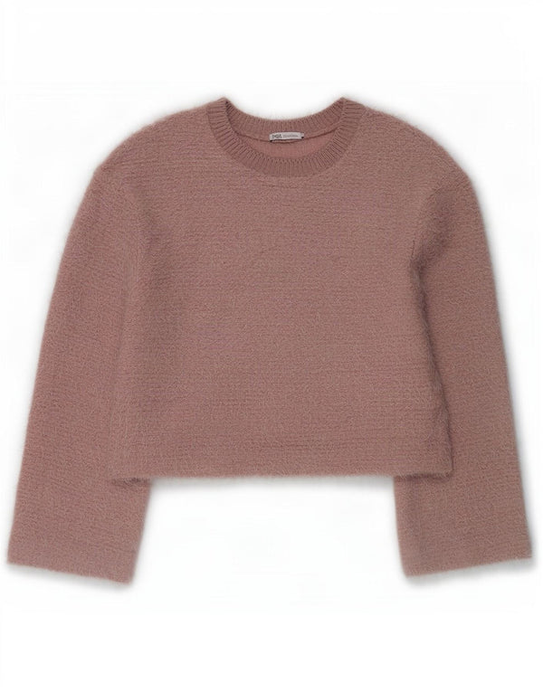 Damski sweter Zara Crop Oversize z okrągłym dekoltem UK 10 Small Pink