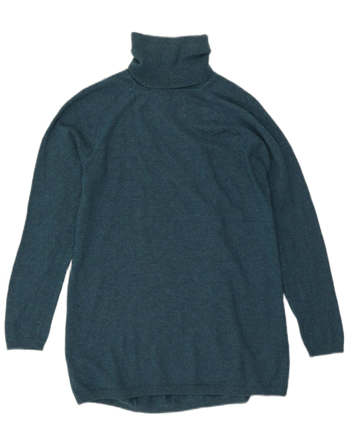 Damski sweter z golfem Fat Face UK 10 Small Blue Wełna