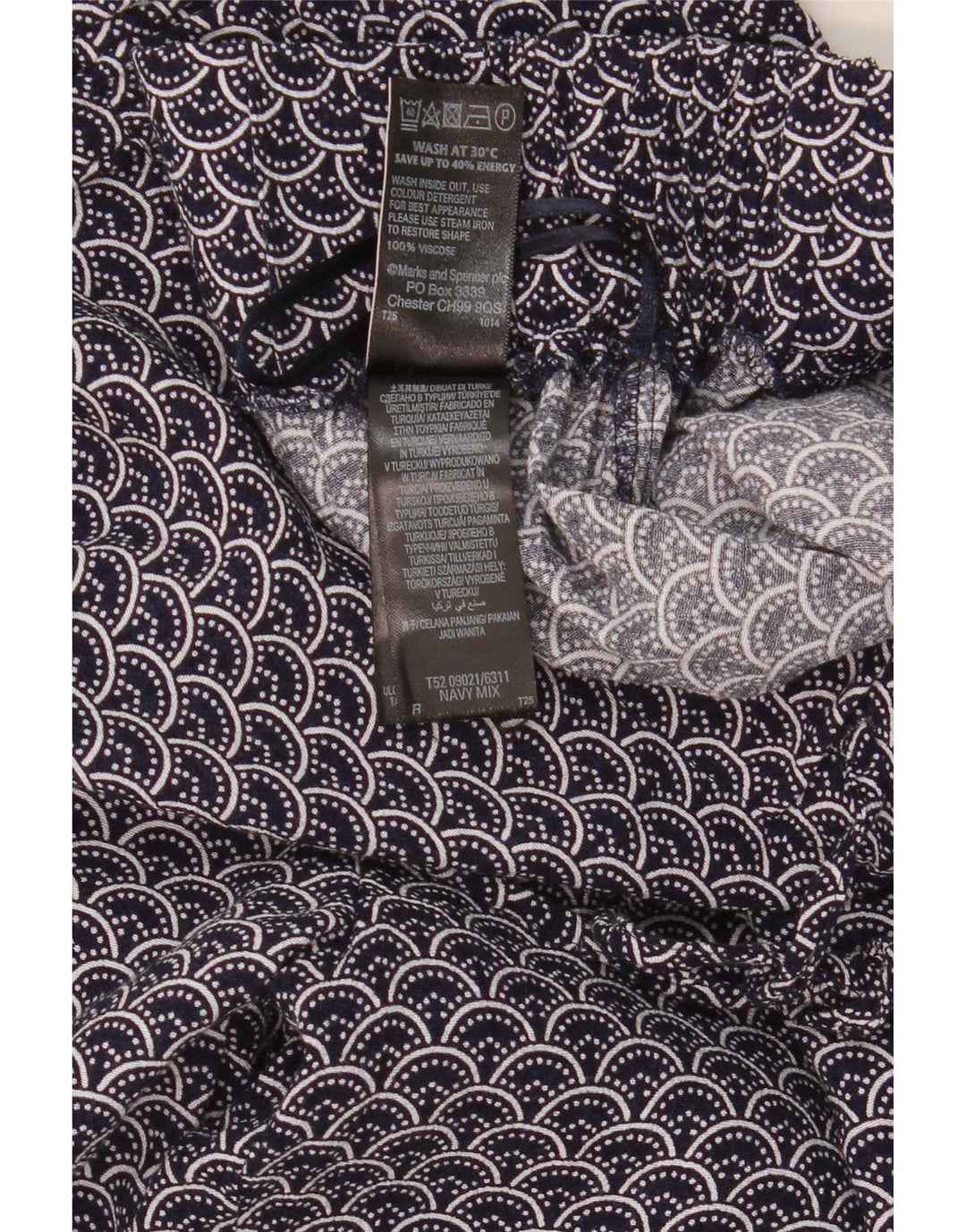 Marks & Spencer Damskie spodnie typu casual z abstrakcyjnym wzorem UK 16, duże W34 L30