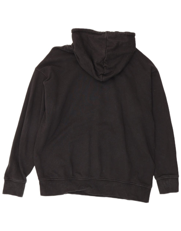 Damska bluza z kapturem Adidas Graphic Oversized UK 24/26 2XL Czarna bawełna