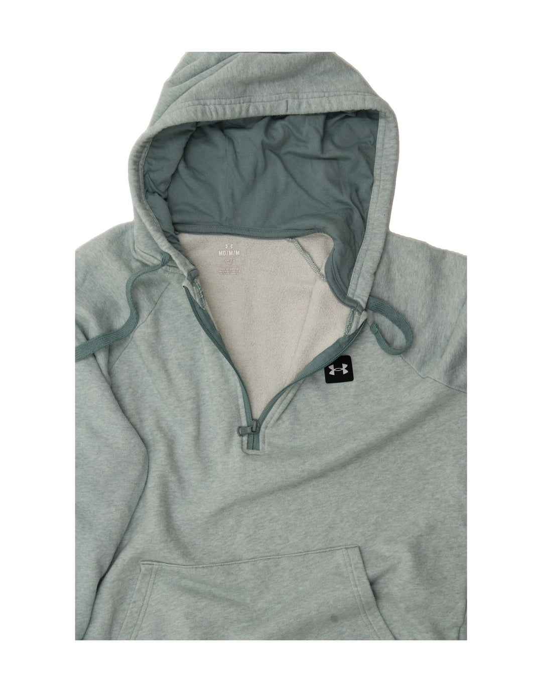 UNDER ARMOUR Mens Hoodie Jumper Medium Green Cotton Vintage Under Armour and Second-Hand Under Armour from Messina Hembry 
