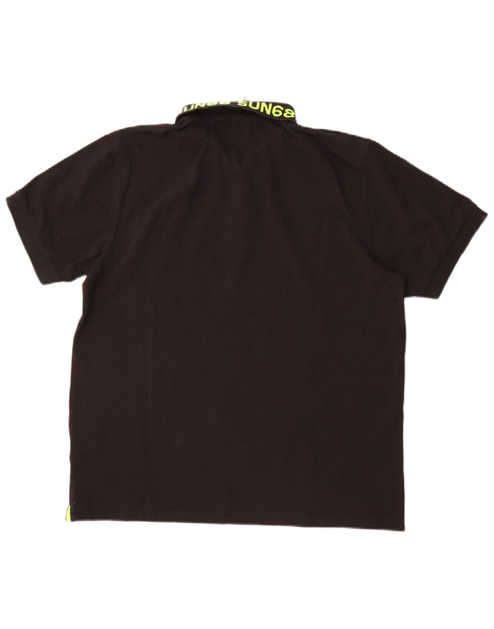 Męska koszulka polo Sun68 z grafiką, 2XL, czarna, bawełniana