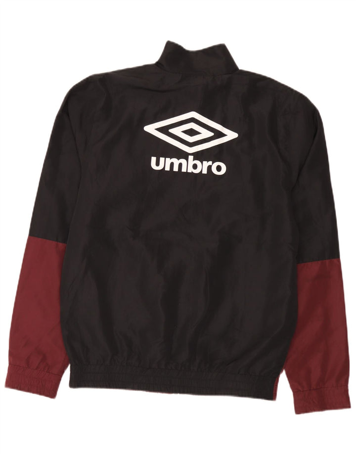 Męska kurtka dresowa Umbro z grafiką, mała, bordowa, z poliestru w blokach kolorów