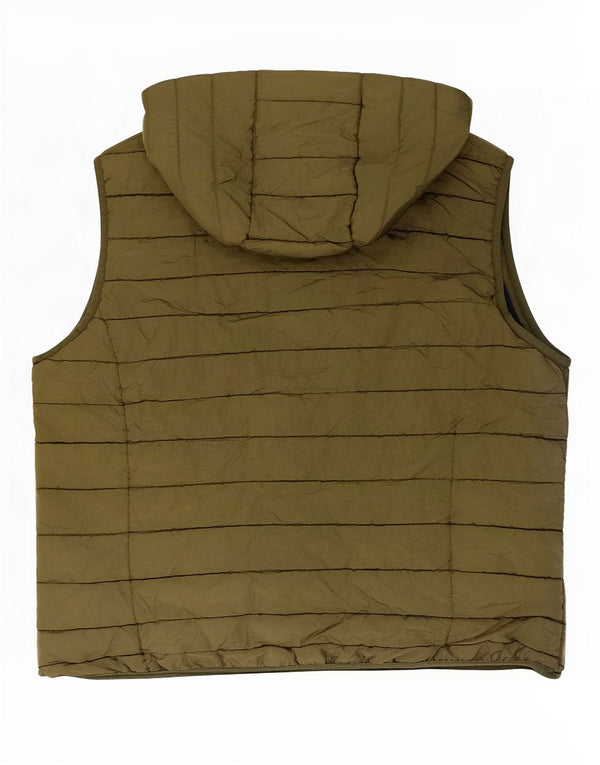 Męska wyściełana kamizelka z kapturem Jack & Jones, UK 40, duża, khaki, poliester