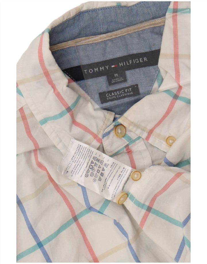 Męska koszula o klasycznym kroju TOMMY HILFIGER, bawełniana w średnią białą kratkę