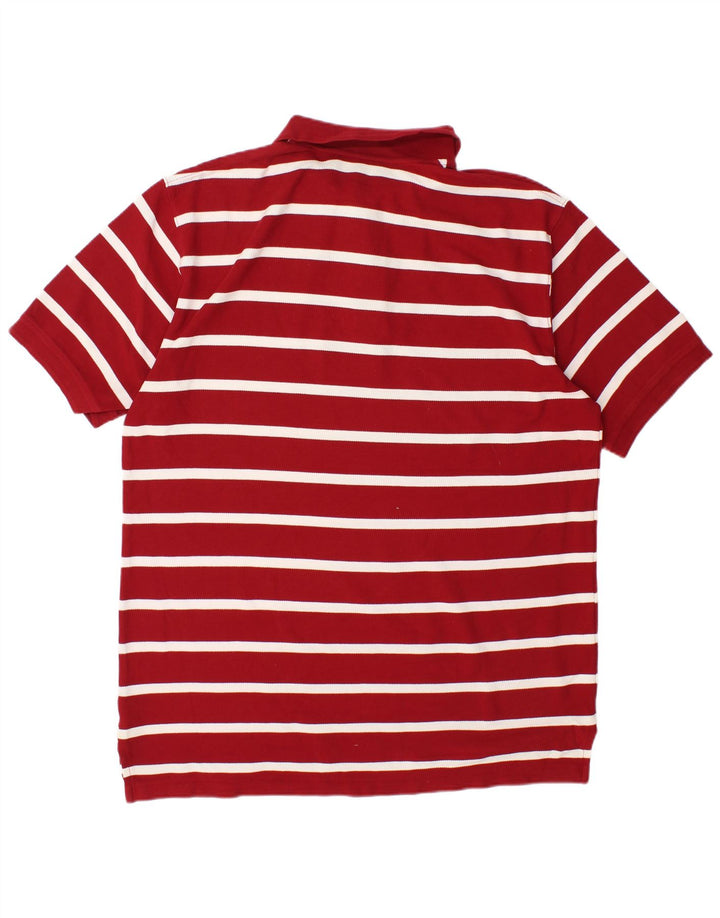 Męska koszulka polo L.L.BEAN, duża, bordowa, bawełniana w paski