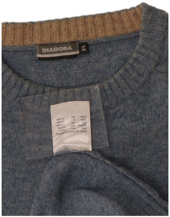 DIADORA Mens Crew Neck Jumper Sweater XL Blue Polyamide