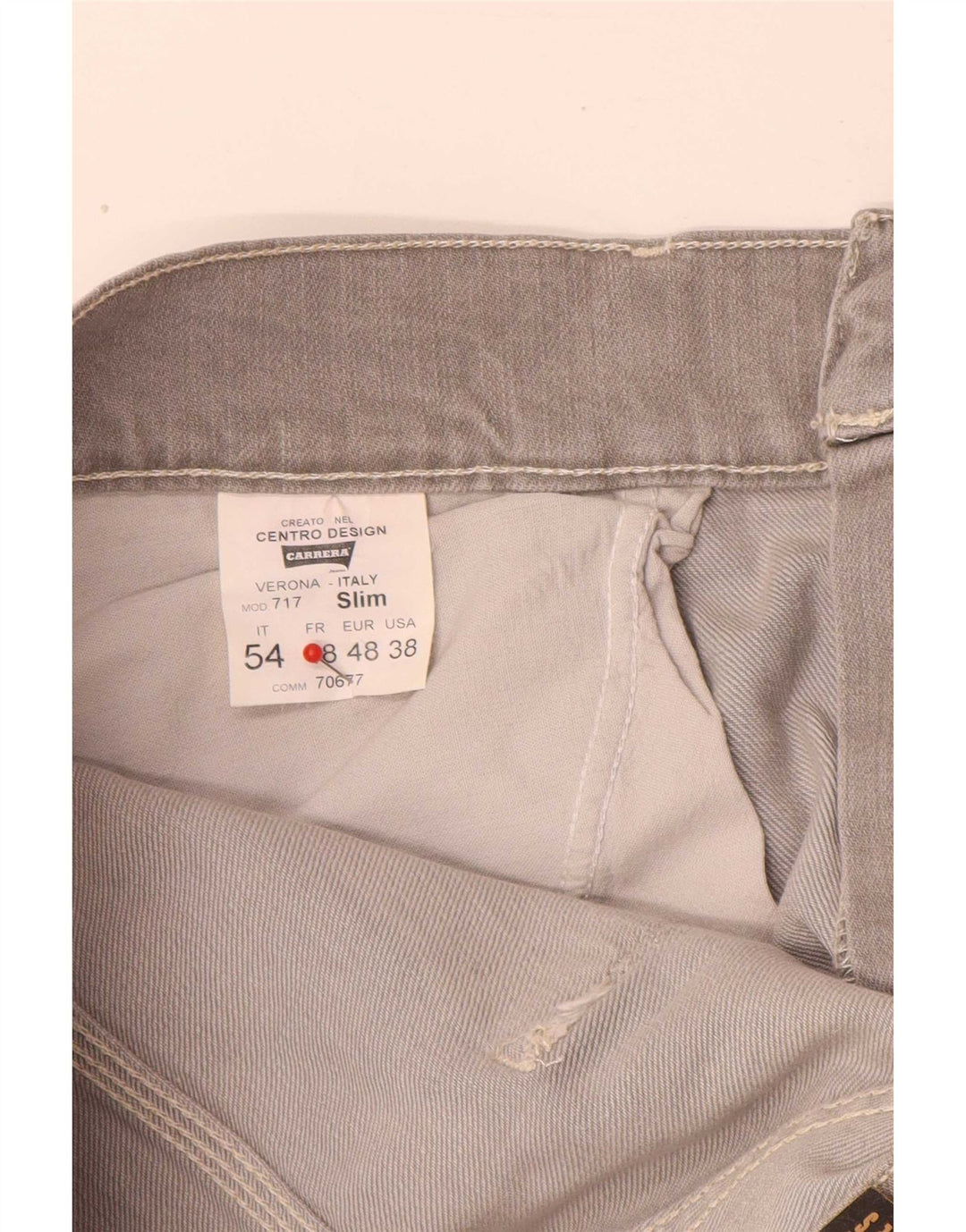 Carrera Męskie 717 Slim Jeans W38 L33 Szara bawełna